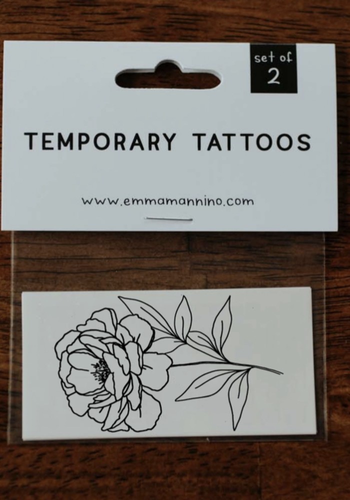 September Birth Flowers - Peony Temporary Tattoos