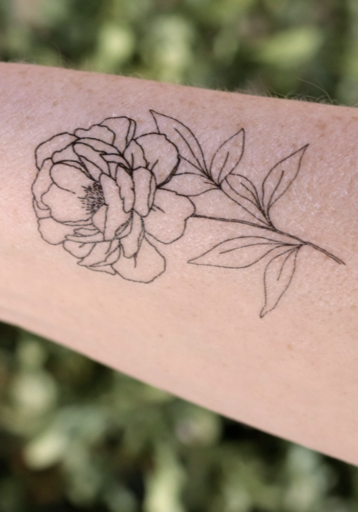 September Birth Flowers - Peony Temporary Tattoos