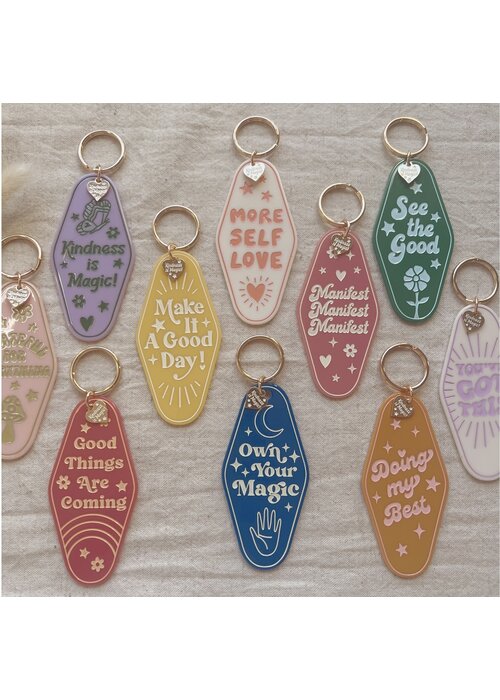 Kindness is Magic Good Things Are Coming Motel Keychain