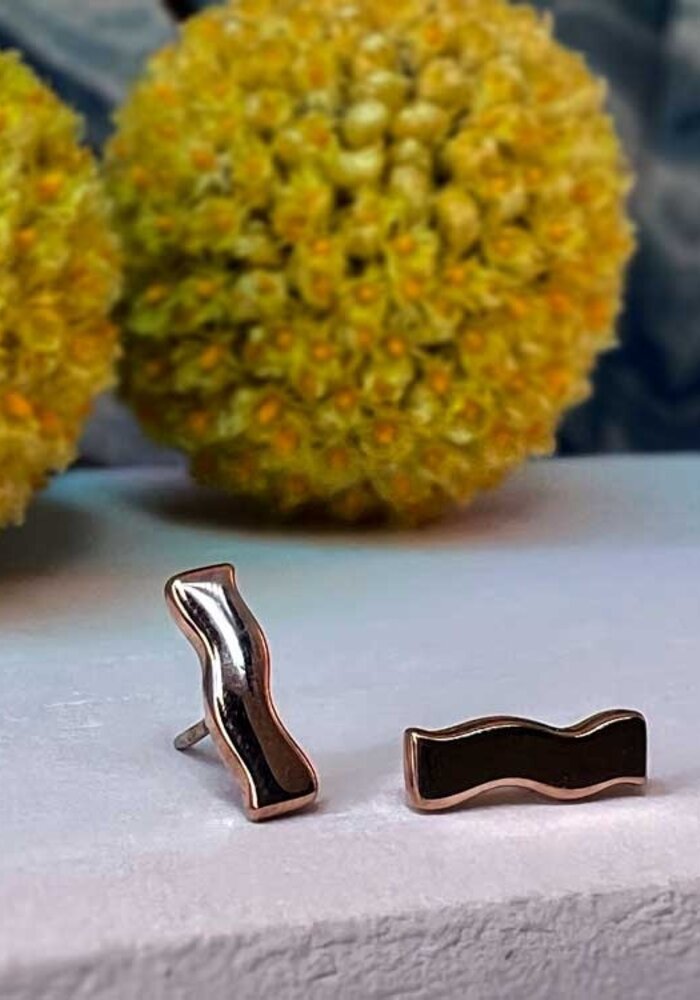 BVLA Flat Squiggle 7x2.5mm Rose Gold Threadless