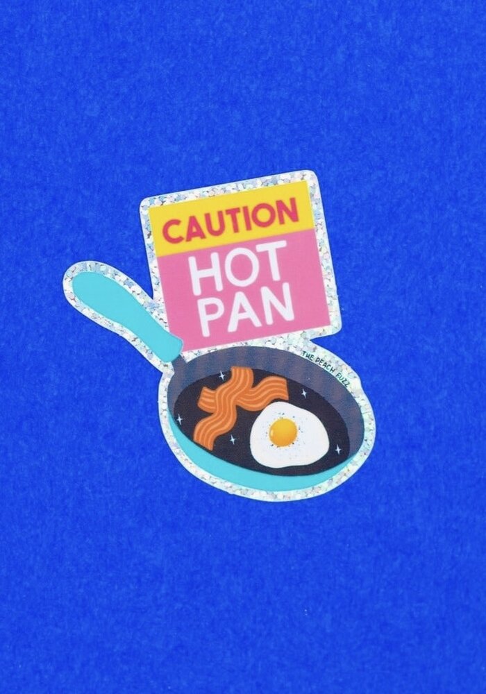 Caution: Hot Pan Glitter Sticker