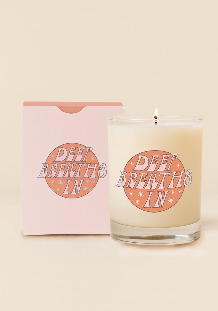 Candle Rocks Glass - Deep Breaths In