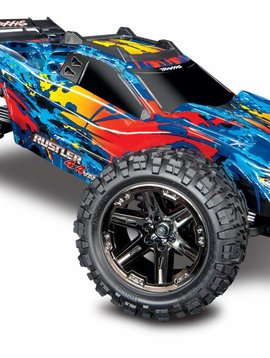 Traxxas 67076-4-fd  RUSTLER 4X4 VXL - RED, YELLOW