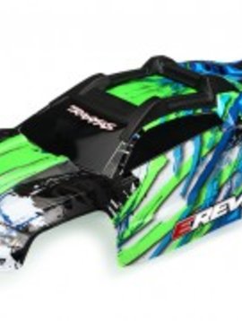 Traxxas TRA8611G  Body, E-Revo, green/ window, grill, lights decal sheet (assembled with front & rear body mounts and rear body support for clipless mounting)