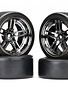 Traxxas TRA8378 Tires and wheels, assembled, glued (split-spoke black chrome wheels, 1.9" Drift tires) (front and rear)
