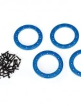 Traxxas TRA8169X - Beadlock rings, blue (1.9') (aluminum) (4)/ 2x10 CS (48)
