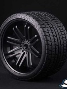 SRC C0001B Road Crusher Onroad Belted tire Black wheel 1/4 offset