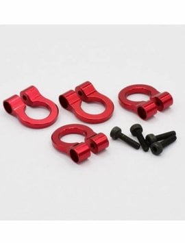 HRA ACC80802 1/10 Scale Alum Red Tow Shackle D-Rings (4)
