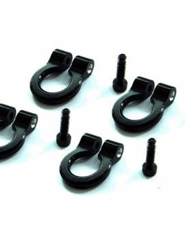 HRA ACC80801 1/10 Aluminum Black Tow Shackle D-Rings (4)