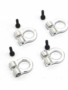 Hot Racing ACC80808 1/10 SCALE ALUMINUM SILVER TOW SHACKLE D-RINGS (4)