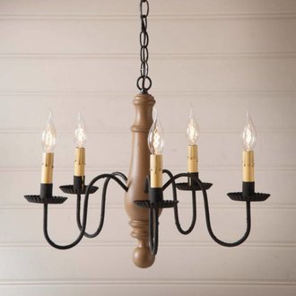 Norfolk Wood Chandelier in Sturbridge Medium