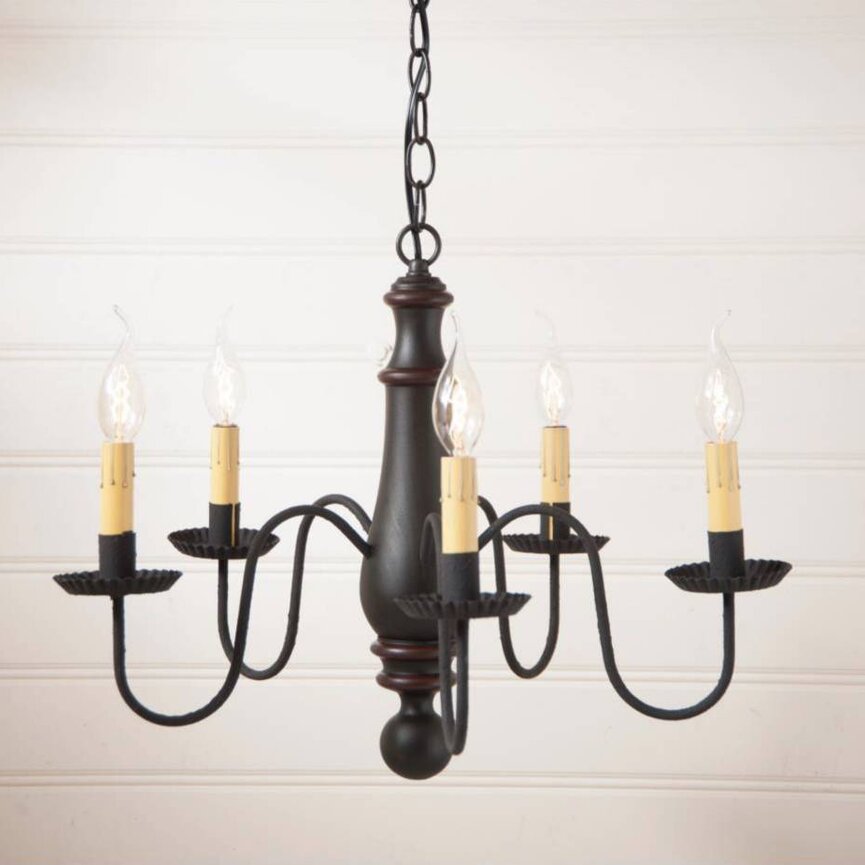 Norfolk Wood Chandelier in Sturbridge Medium