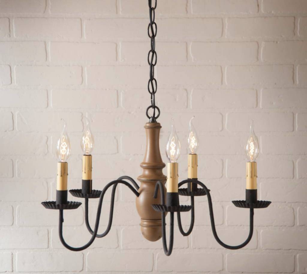 LYNCHBURG 5-ARM WOOD CHANDELIER--4 Color CHOICES/PRIMITIVE COUNTRY LIGHTING 