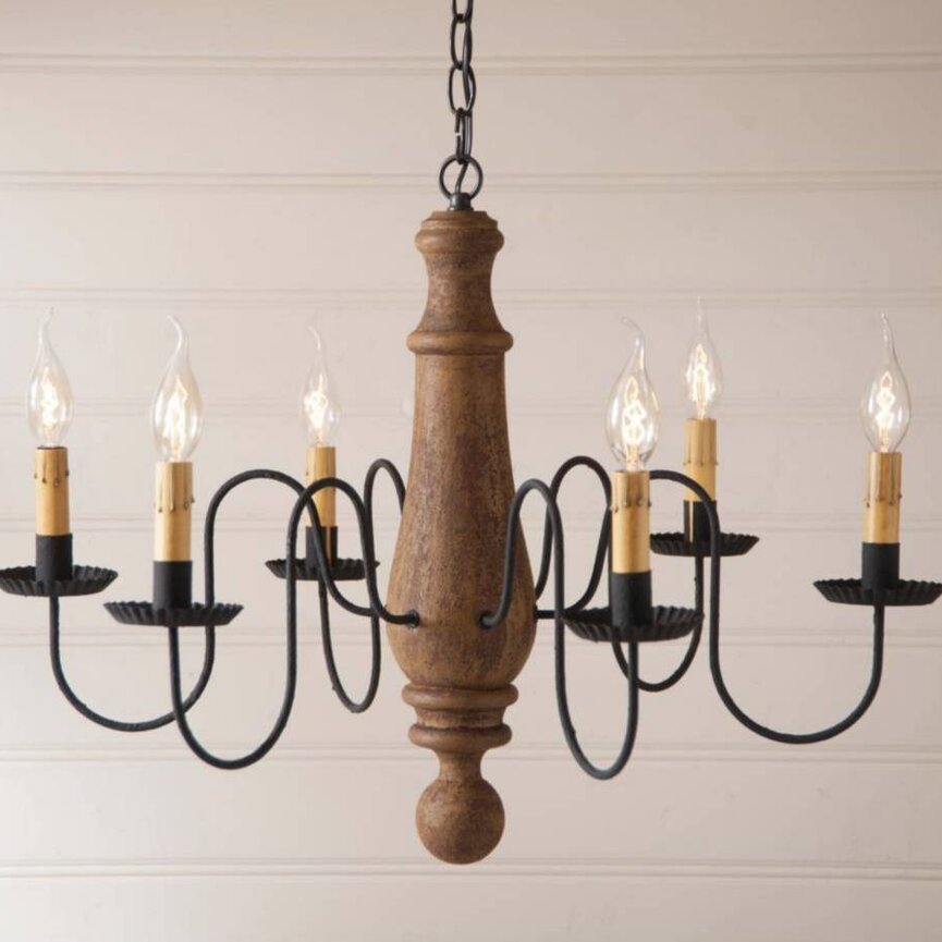 Norfolk Wood Chandelier in Hartford Large