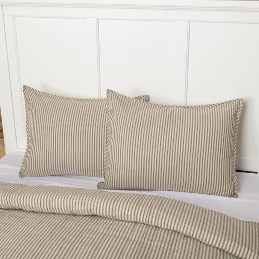Sawyer Mill Charcoal Ticking Stripe Shams
