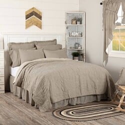 Sawyer Mill Charcoal Ticking Stripe Quilt Coverlet