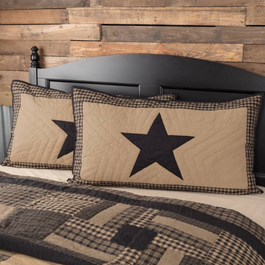 Black Check Star Shams