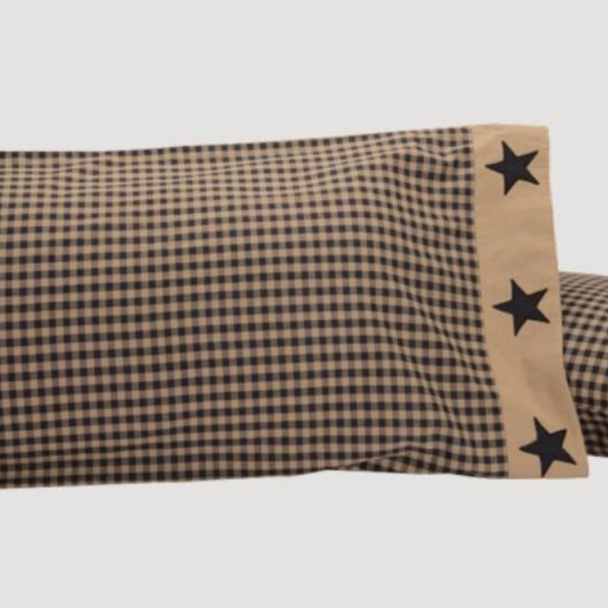 Black Check Star Pillow Cases