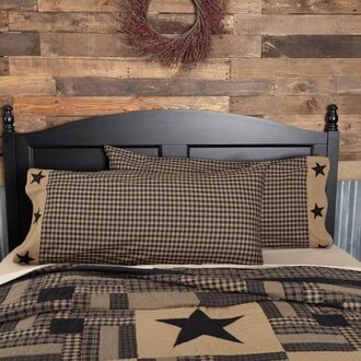 Black Check Star Pillow Cases