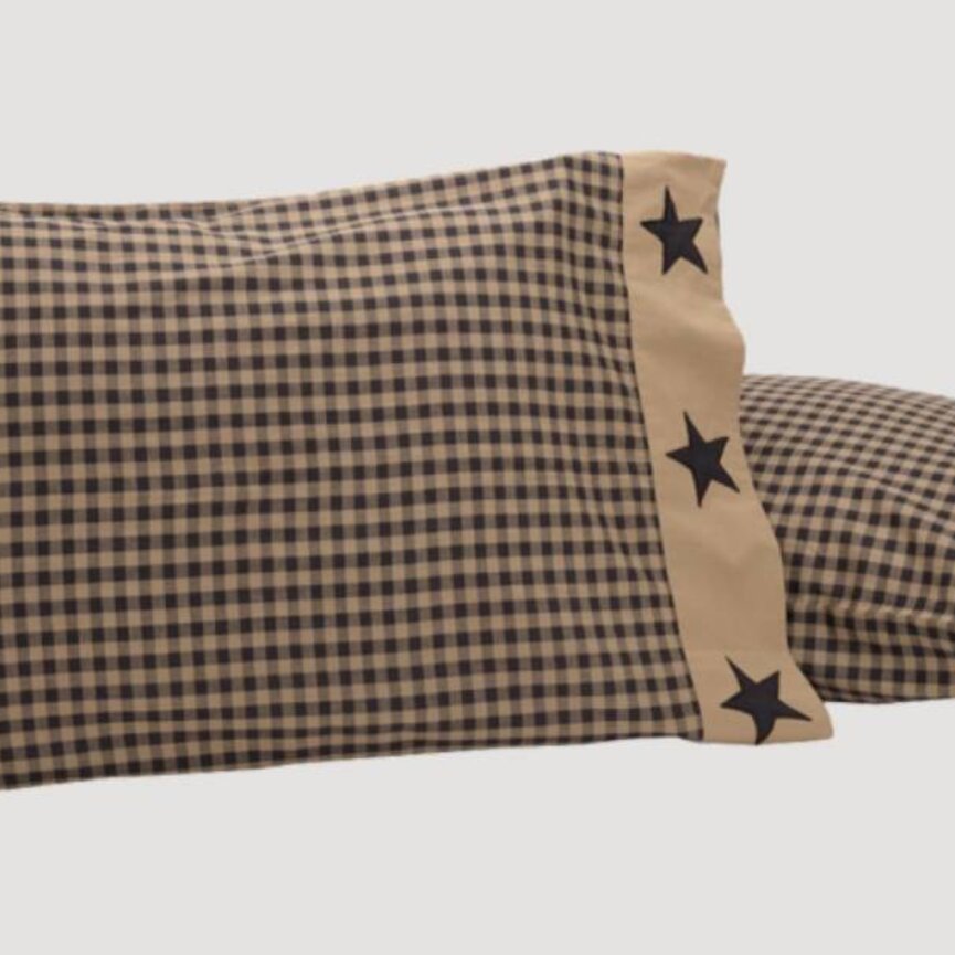 Black Check Star Pillow Cases