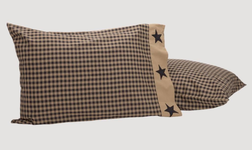 VHC Brands Black Check Star Pillow Cases Brand: VHC Brands