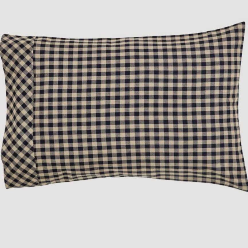 Black Check Standard Pillow Case Set of 2 21"x30"