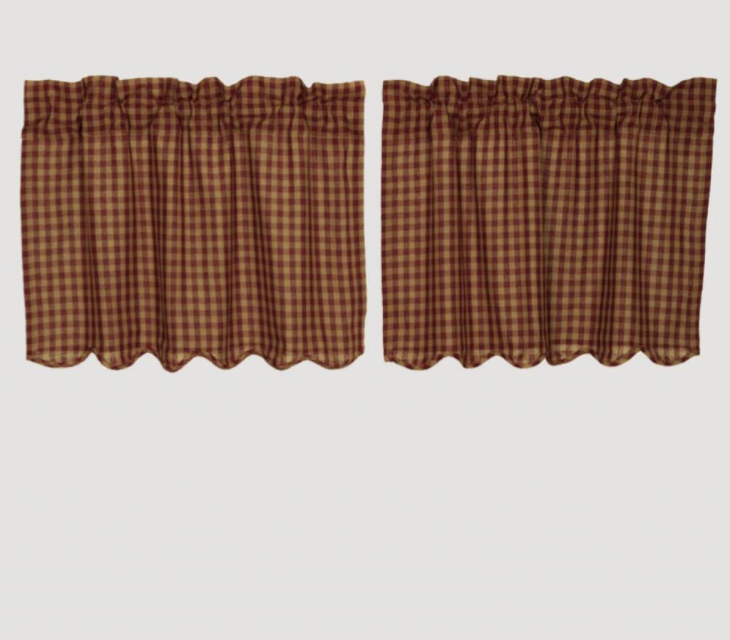 Burgundy Check Tiers Country Curtains Nana S Farmhouse