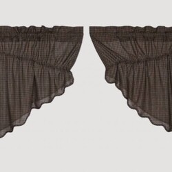 Kettle Grove Plaid Prairie Scalloped Swag 36" x 36" x 18"