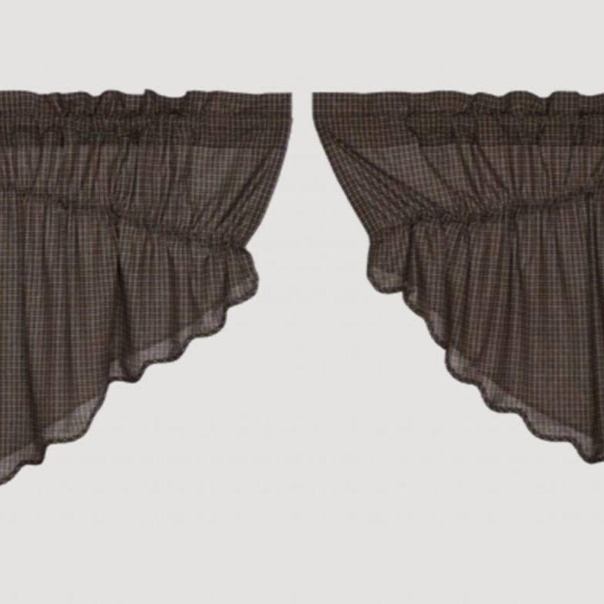 Kettle Grove Plaid Prairie Scalloped Swag 36" x 36" x 18"