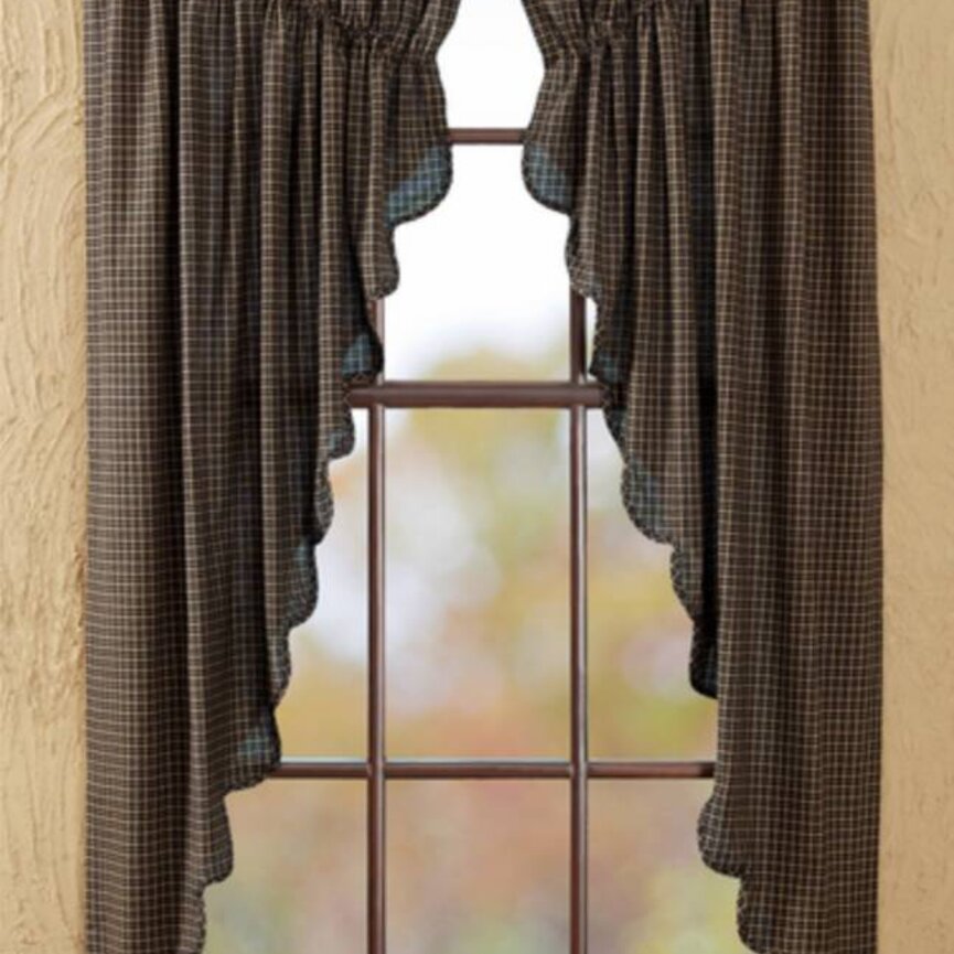 Kettle Grove Plaid Prairie Short Scalloped Panels 63" x 36" x 18"