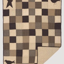 Kettle Grove Applique Crow and Star Quilted Throw 60x50
