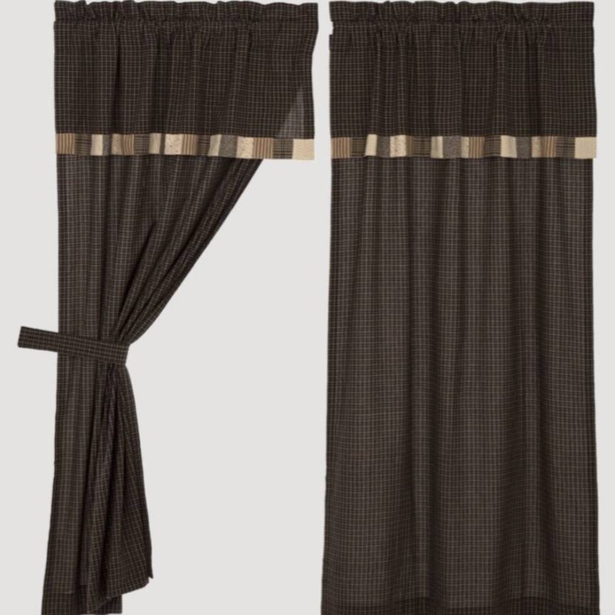 Kettle Grove Lined Window Panel  Set of 2 with Attached Valance