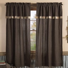 VHC Brands Kettle Grove Lined Window Panel  Set of 2 with Attached Valance