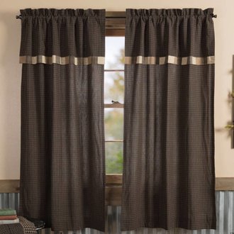 Kettle Grove Lined Window Panel Set of 2 with Attached Valance