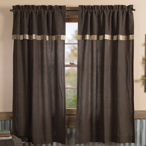 Kettle Grove Lined Window Panel  Set of 2 with Attached Valance
