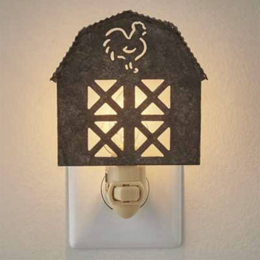 Barn Night Light Galvanized 4.25" H x 4.25" W x 2" D