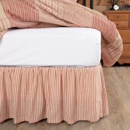 Sawyer Mill Red Ticking Stripe Bed Skirt