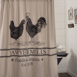 Sawyer Mill Charcoal Poultry Shower Curtain 72x72
