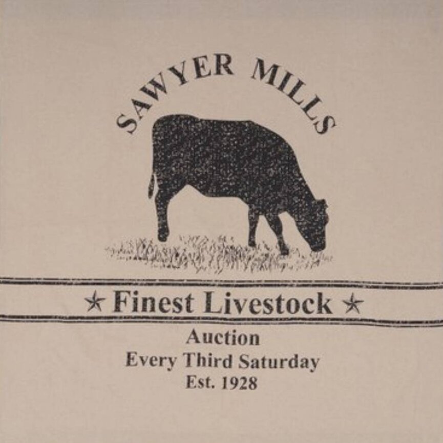 Sawyer Mill Charcoal Cow Shower Curtain 72x72