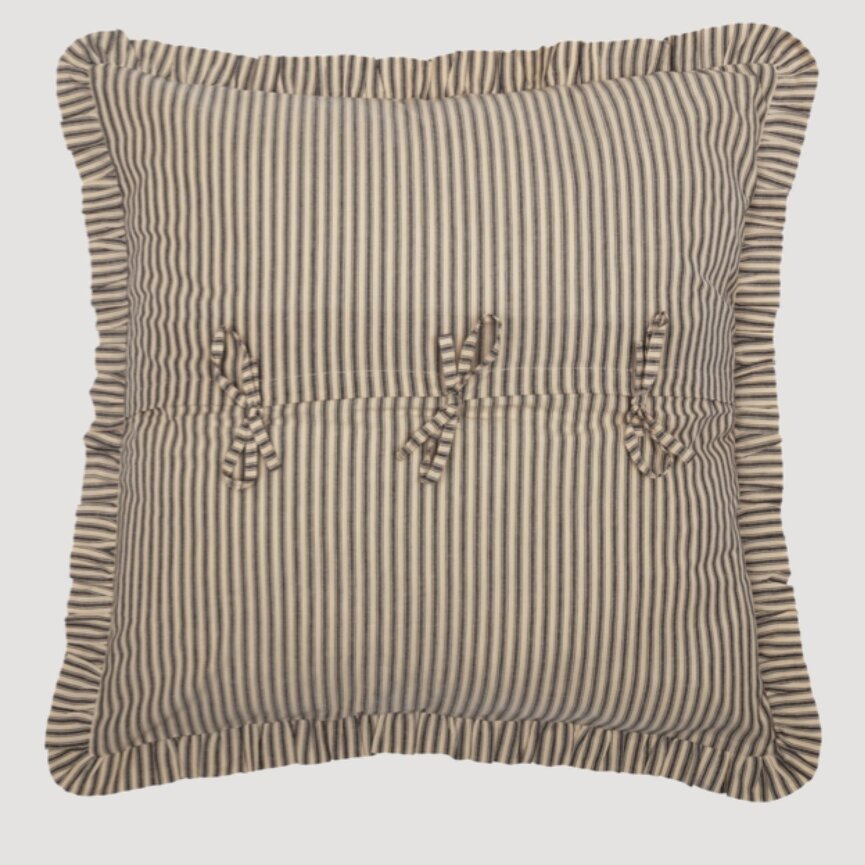 Sawyer Mill Charcoal Ticking Stripe Fabric Euro Sham 26" x 26"