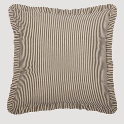 Sawyer Mill Charcoal Ticking Stripe Fabric Euro Sham 26" x 26"