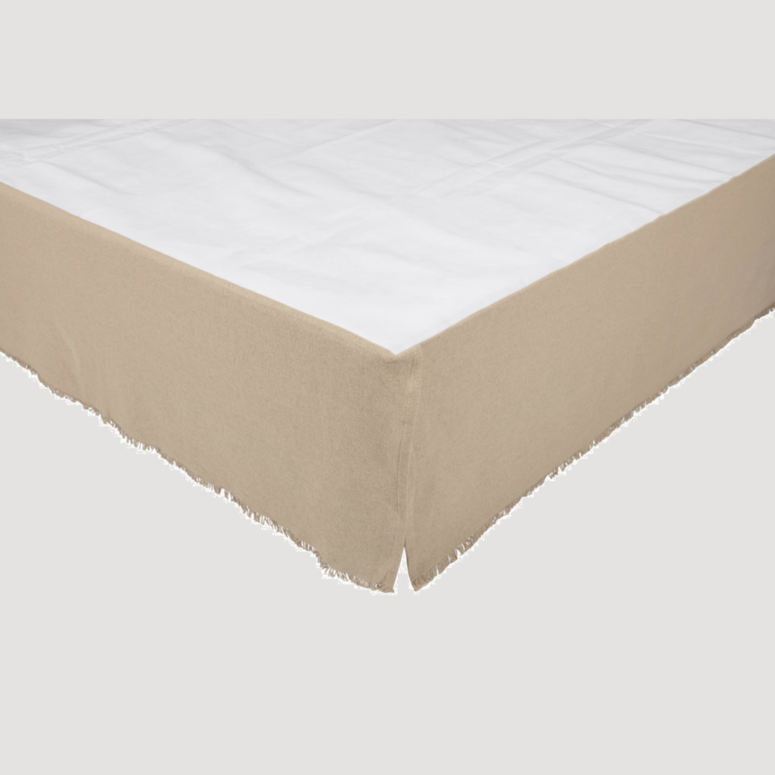 Burlap Vintage Fringed Bed Skirt
