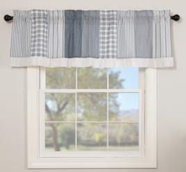 Sawyer Mill Blue Windmill Valance Pleated 20x60 Sawyer Mill Blue Windmill Valance Pleated 20x60