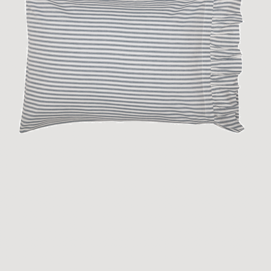 Sawyer Mill Blue Ticking Stripe Pillow Case Set of 2