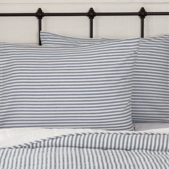 Sawyer Mill Blue Ticking Stripe Pillow Case Set