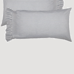 Sawyer Mill Blue Ticking Stripe Pillow Case Set of 2