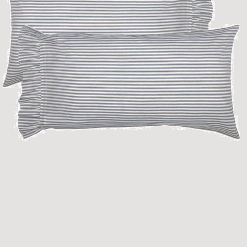 Sawyer Mill Blue Ticking Stripe Pillow Case Set of 2