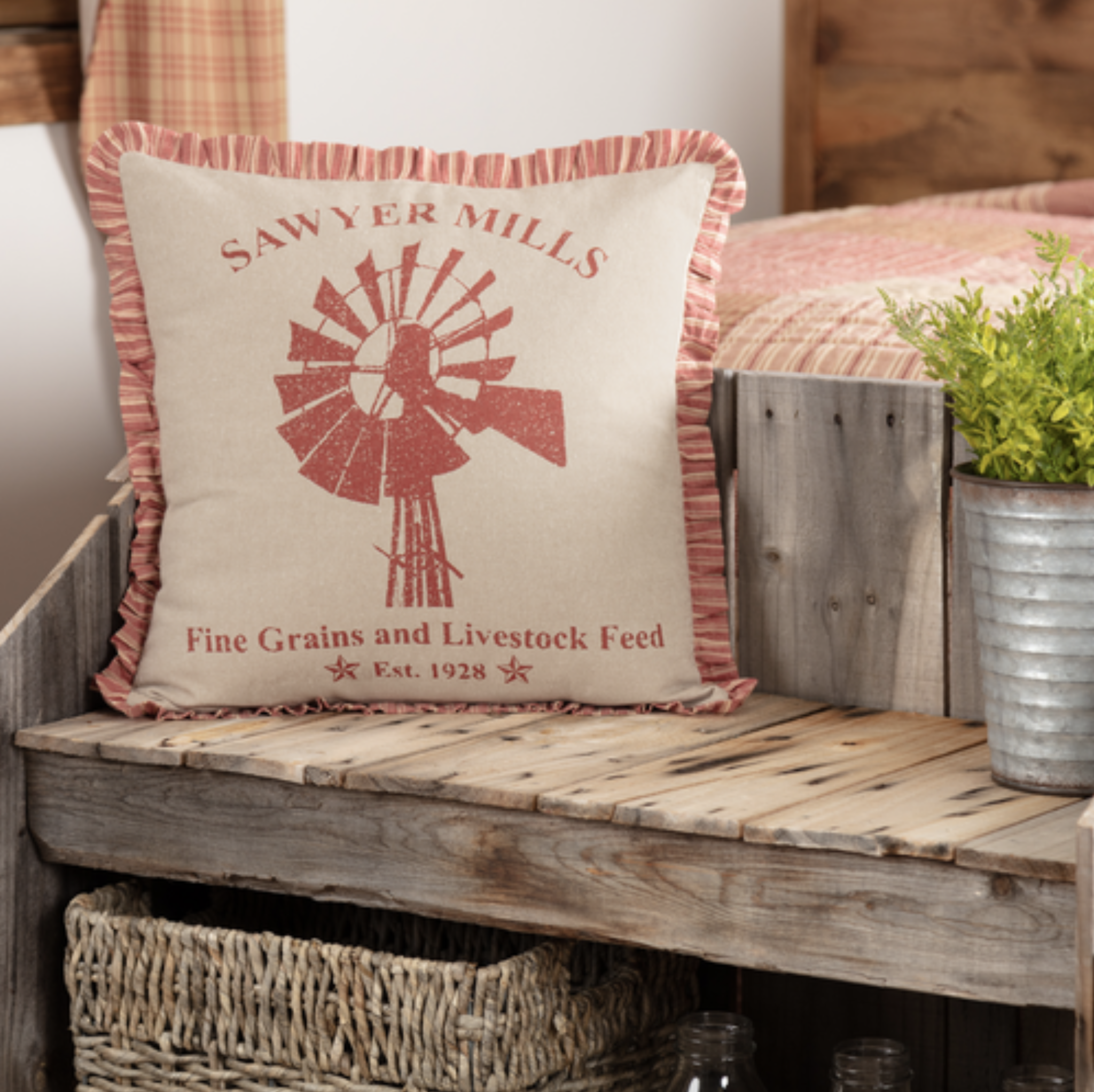 Sawyer Mill Red Windmill Pillow Vhc Pillows Nana S Farmhouse