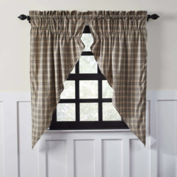 Sawyer Mill Charcoal Plaid Prairie Curtain Lined Set of 2