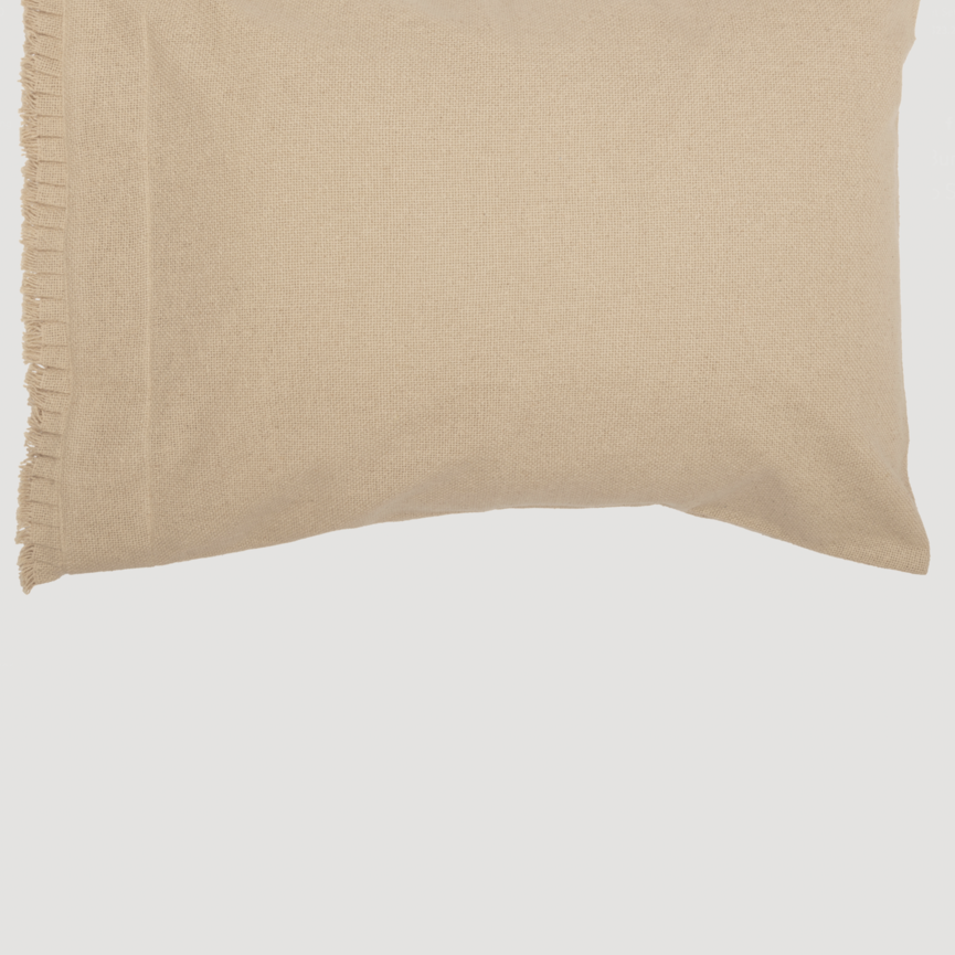 Burlap Vintage Ruffled Fringe Pillow Case Set of 2